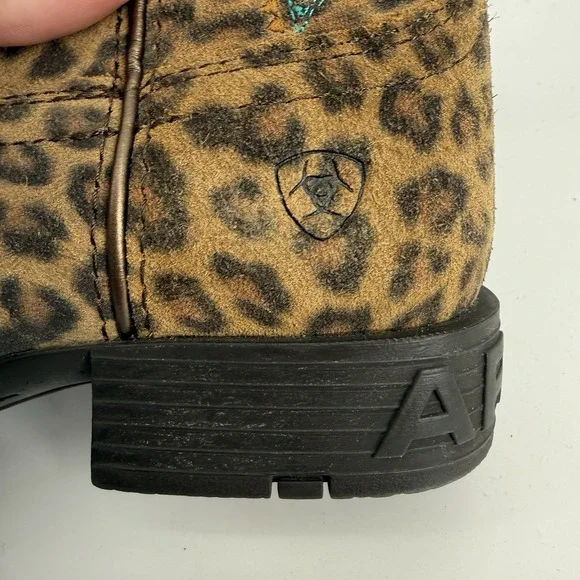 Ariat Kid's Primetime Leopard print Brown Leather US 1 Western Boot 10044422 - Picture 9 of 12